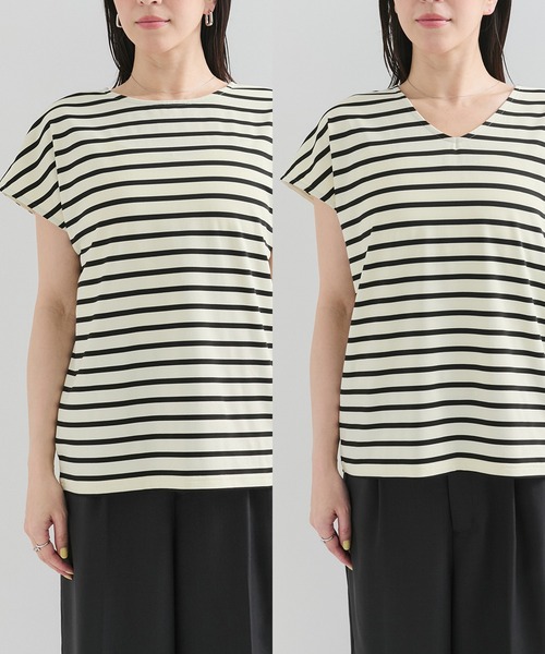 LE CERCLE par rope' tシャツ 半袖 2WAYフレンチスリーブボーダーTee