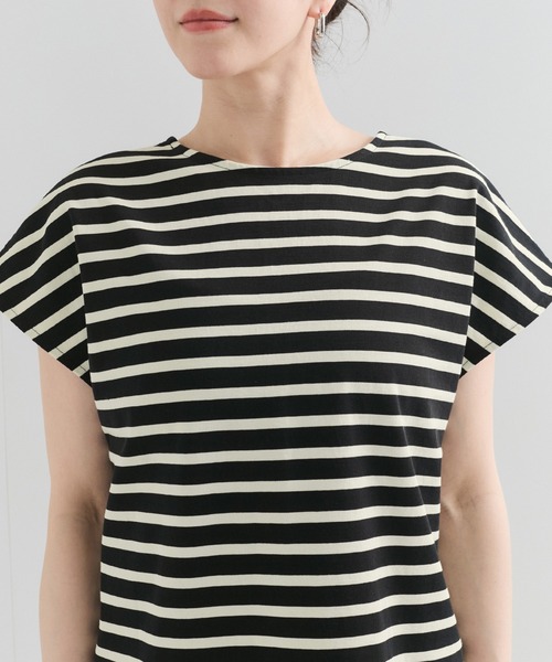 LE CERCLE par rope' tシャツ 半袖 2WAYフレンチスリーブボーダーTee