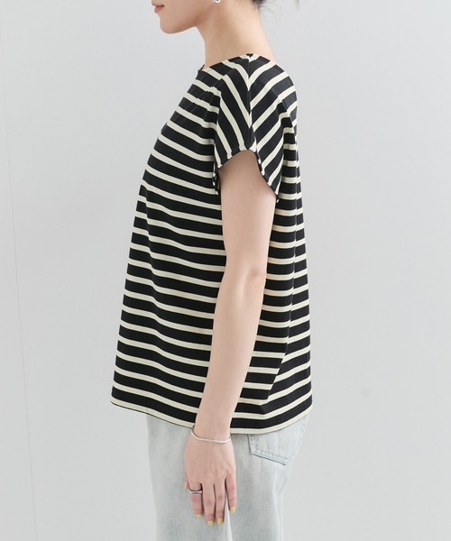 LE CERCLE par rope' tシャツ 半袖 2WAYフレンチスリーブボーダーTee