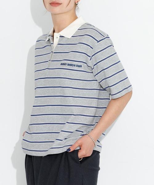 URBAN RESEARCH Sonny Label／ピンクビートル／ポロ URBAN RESEARCH Sonny Label ポロシャツ ポロ メッセージ