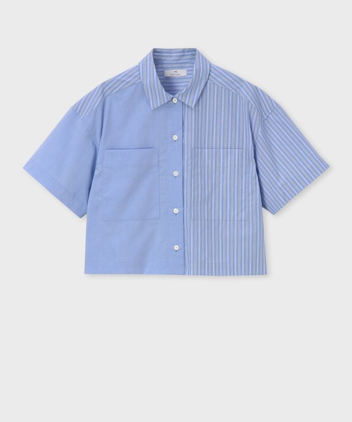ブラウス シャツ ウィメンズ ストライプ ミックス 半袖シャツ / 255303 SH278 レディース