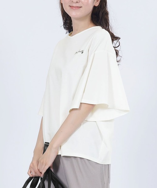 tシャツ マリークワント mary quant 袖フレアサインロゴ プルオーバー レディース