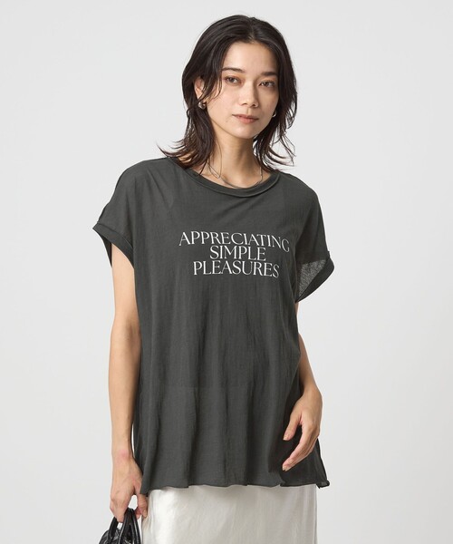 tシャツ A.N.L シアースリーブロゴトップス レディース tシャツ A.N.L シアースリーブロゴトップス レディース