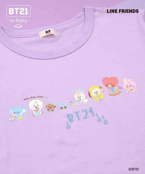 KP(キッズ) tシャツ 「BT21」プリント＆刺しゅう半袖Tシャツ