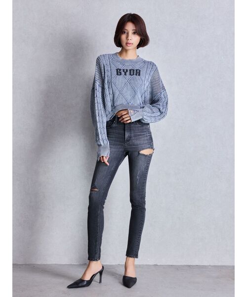GYDA（ジェイダ） ニット セーター GYDA damage processing ニット