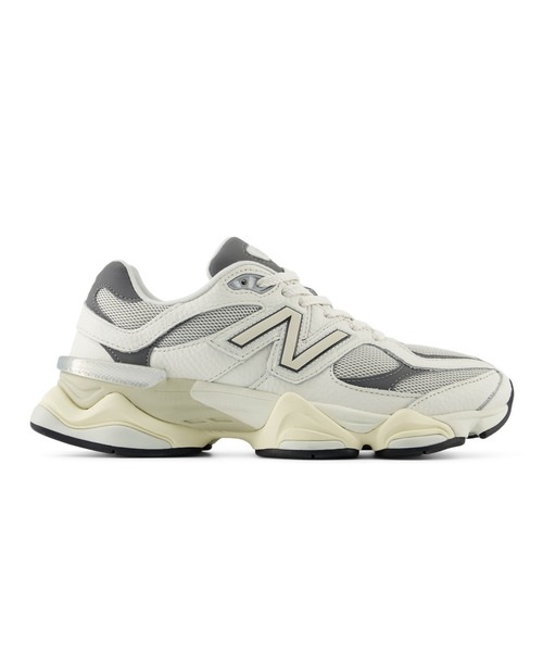 「New Balance」 ローカットスニーカー 24.5cm ホワイト×グレー レディース