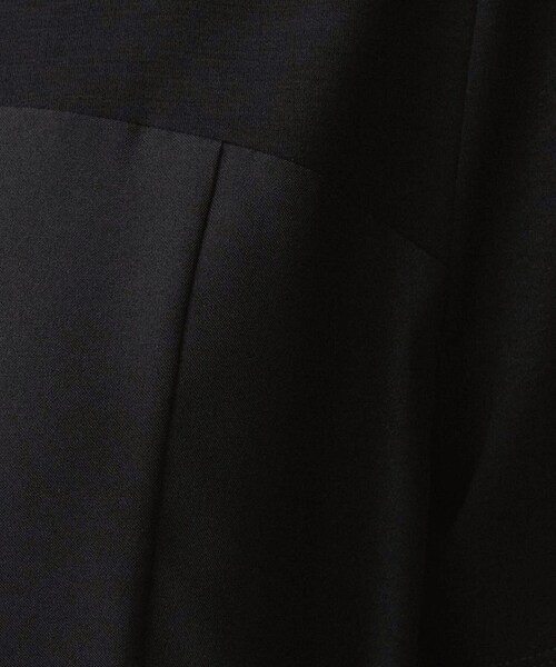 UNTITLED アンタイトル 異素材ドッキングワンピース 大きいサイズ 黒 UNTITLED（アンタイトル） ワンピース 半袖 「きれいめカジュアル