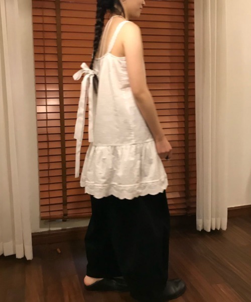 「Achic」 ノースリーブチュニック M オフホワイト レディース