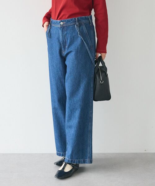 [CRAFT STANDARD BOUTIQUE] Denim брюки M темный индиго голубой женский 
