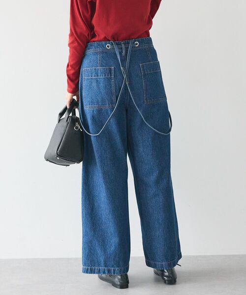 [CRAFT STANDARD BOUTIQUE] Denim брюки M темный индиго голубой женский 