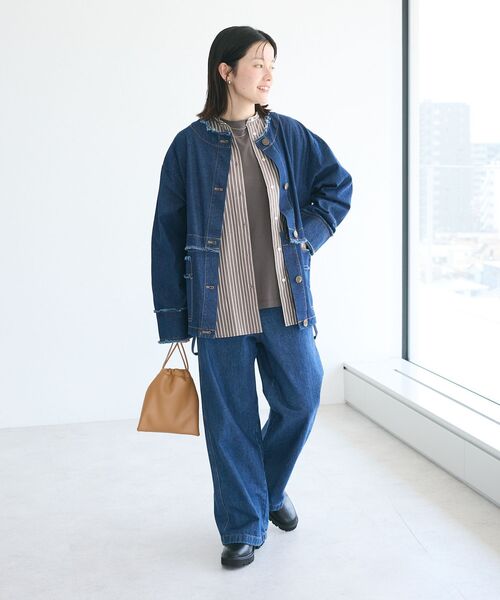 [CRAFT STANDARD BOUTIQUE] Denim брюки M темный индиго голубой женский 