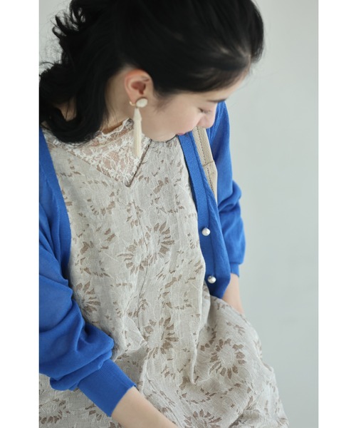 cawaii サロペット オーバーオール くったり柔らかな花柄ジャガード