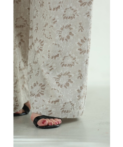 cawaii サロペット オーバーオール くったり柔らかな花柄ジャガード