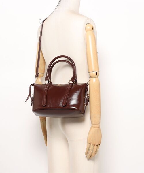 ボストンバッグ 「高見えレザー風×万能サイズ」エレガンス2WAYボストン