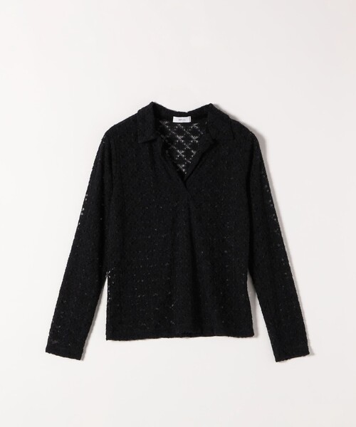 SHIPS any tシャツ any:「手洗い可能」起毛 レース 開襟 スキッパー