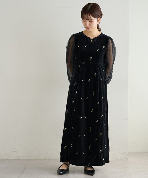 Discoat ドレス 「オケージョン」ベロア刺繍ワンピース : ZOZOTOWN