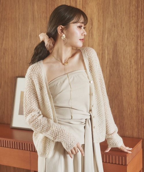 カーディガン wool mohair mix knit cardigan /ウールモヘアミックス