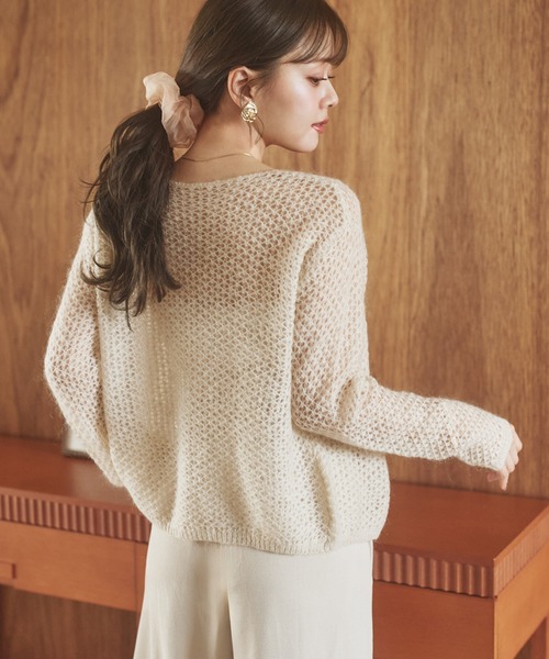 カーディガン wool mohair mix knit cardigan /ウールモヘアミックス