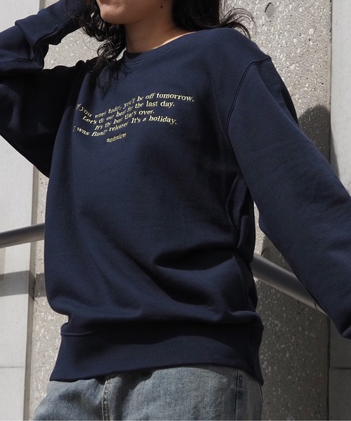 トレーナー スウェット 「＆soiree」メッセージ刺繍裏毛スウェットクルーネックプルオーバー レディース | ＆soiree | 12