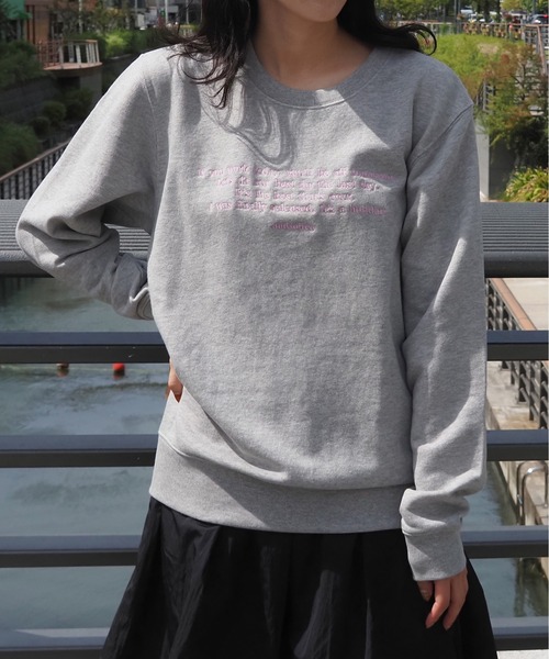 トレーナー スウェット 「＆soiree」メッセージ刺繍裏毛スウェットクルーネックプルオーバー レディース | ＆soiree | 22