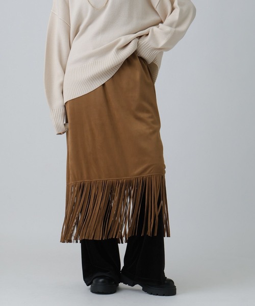 スウェード　フリンジ　スカート　vintage スウェード フリンジ スカート vintage スウェード フリンジ スカート