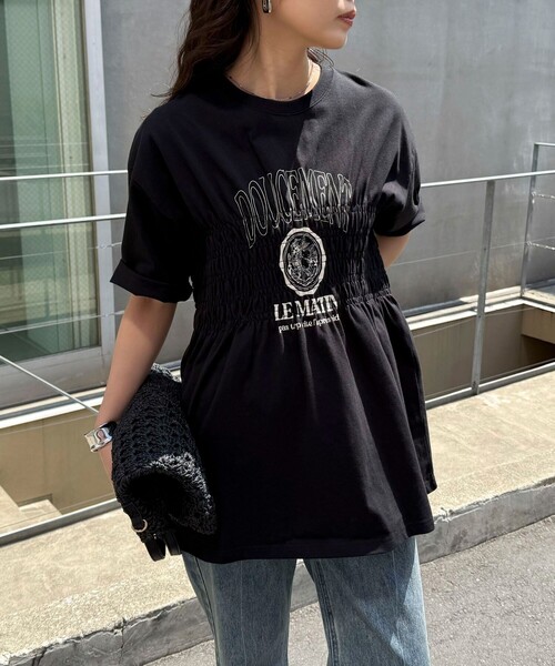 美品　ENFOLD 黒 変形　半袖 ワンピース 38 美品 ENFOLD 黒 変形 半袖 ワンピース 38 ENFOLD エンフォルド