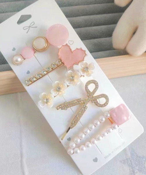shoppinggo ヘアクリップ ヘアピンセット 3タイプ パール ヘアクリップ