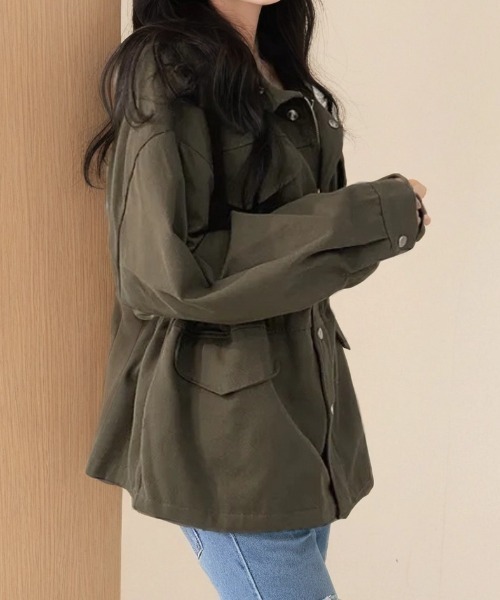 cammie ミリタリージャケット モッズコート ウエストデザインカーゴ