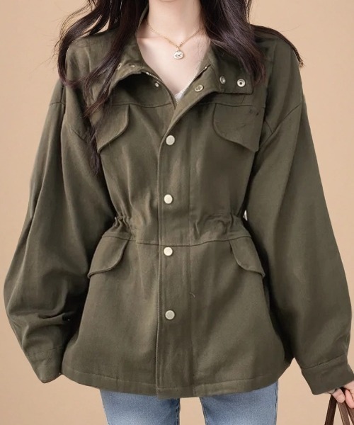 cammie ミリタリージャケット モッズコート ウエストデザインカーゴ