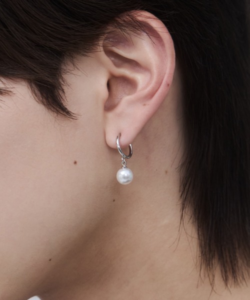 WYZ ピアス 「 金属アレルギー対応 」パール フープピアス サージカル