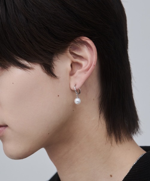 WYZ ピアス 「 金属アレルギー対応 」パール フープピアス サージカル