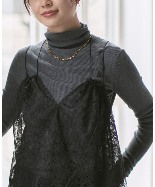 NOBLE（ノーブル） キャミソール 「追加」ラッセルレースギャザー