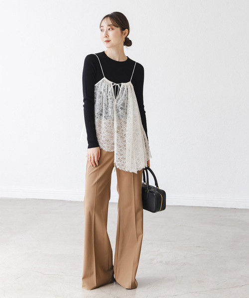 NOBLE（ノーブル） キャミソール 「追加」ラッセルレースギャザー