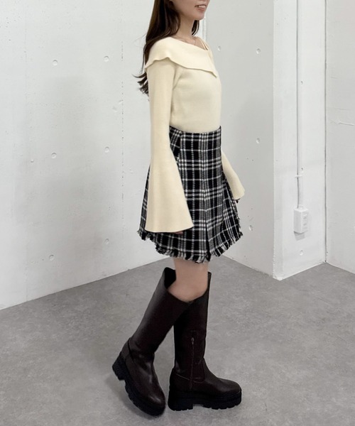 archives（アルシーヴ） スカート ツイードラップミニスカート