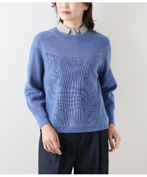 NEWYORKER（ニューヨーカー） ニット セーター 「手洗い可能」片畦ラメ