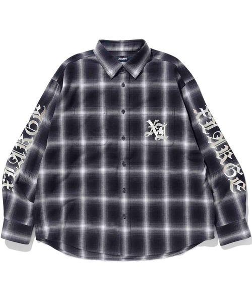 XLARGE（エクストラ ラージ） 長袖ネルシャツ S ブラック メンズ