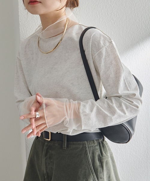 pual ce cin tシャツ チュールドッキングレイヤードカットソー