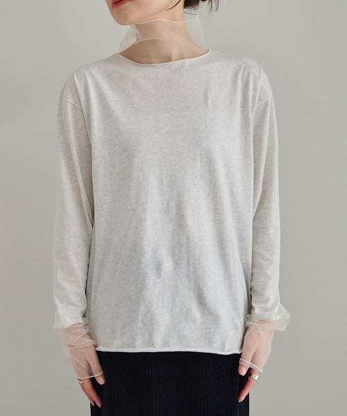 pual ce cin tシャツ チュールドッキングレイヤードカットソー