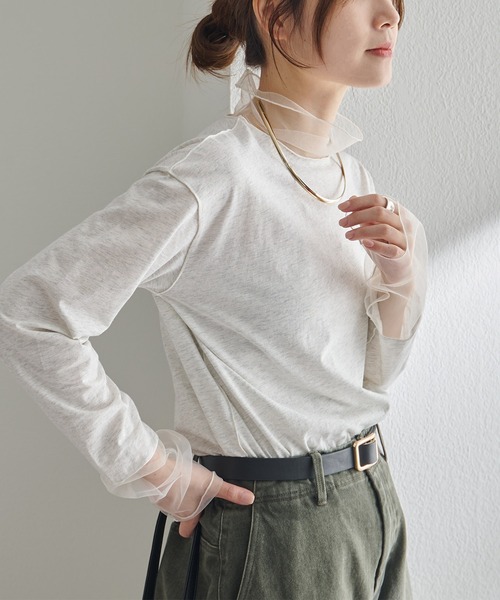 pual ce cin tシャツ チュールドッキングレイヤードカットソー