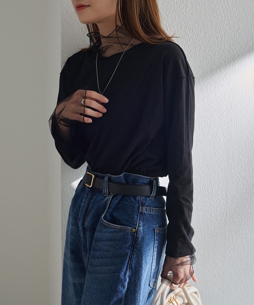 pual ce cin tシャツ チュールドッキングレイヤードカットソー