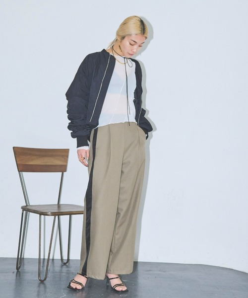 「AIC.」 スラックス FREE ネイビー レディース_画像2