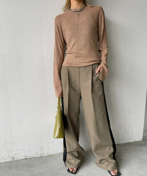 「AIC.」 スラックス FREE ネイビー レディース_画像4