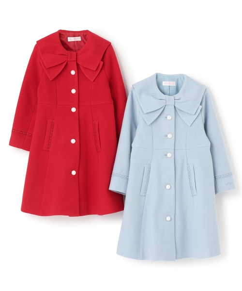 mezzo piano ダッフルコート コート リボンカラー ウールコート キッズ