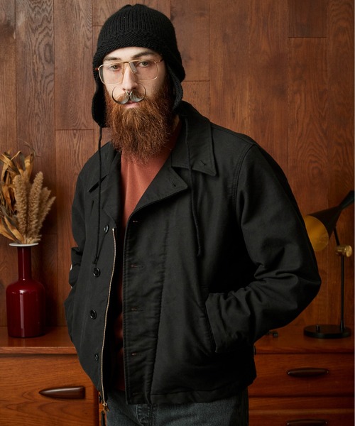 【早い者勝ち】 Schott デッキジャケット Schott N.Y.C（ショット） 「schott」 ブルゾン L ブラック メンズ