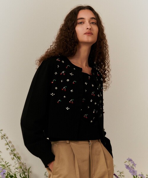 LOULOU WILLOUGHBY ビジュー襟セーター LOULOU WILLOUGHBY ビジュー襟セーター