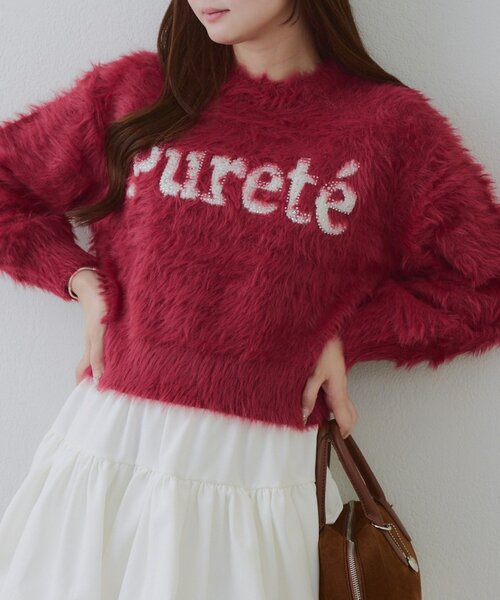 continuer de NICE CLAUP ニット セーター キラリロゴフェザーニット