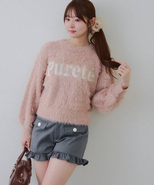 continuer de NICE CLAUP ニット セーター キラリロゴフェザーニット