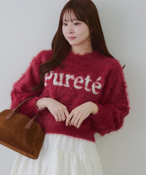 continuer de NICE CLAUP ニット セーター キラリロゴフェザーニット