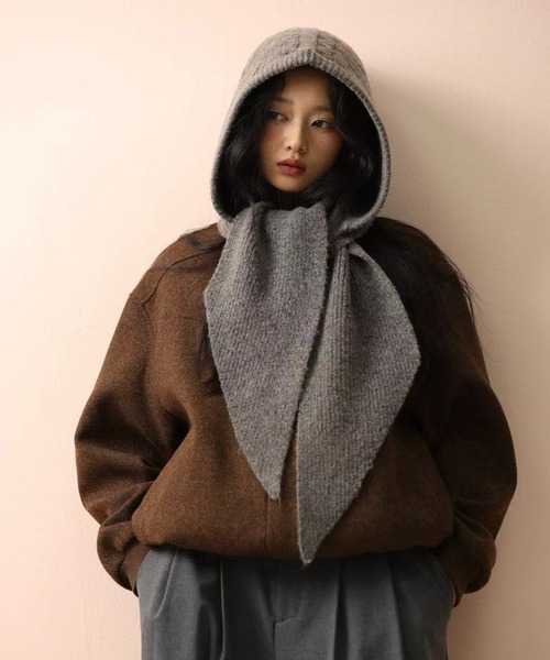 s/ash スターフード マフラービーニー Y2K グランジ ニット帽 スカーフ