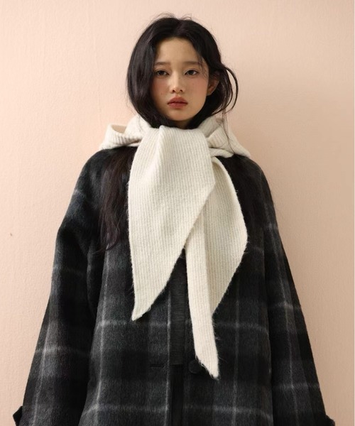 Chiina ニット帽 ニットキャップ Chiina/フード付き ニットマフラー